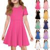 Девочка Летнее Платье Цвет & Принт Короткий Рукав Платье С Карманом Повседневное Платье Короткий Рукав Вечернее Платье Пасхальный День