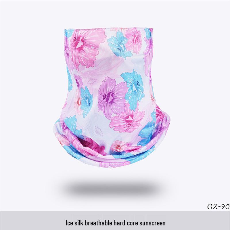 Ice Silk Ear-Hanging Face Mask - Breathable Sunshade & Neck Gaiter for Cycling & Sports