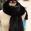 Shirring Full Skin Mink Muffler Black E20F1FF102