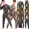 Men's Outdoor Camo Thermal Underwear Sports Underwear Fleece Warm Tights Compression Quick-drying Thermal Underwear Set Men's Camo Suit