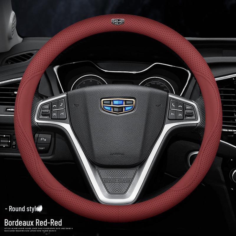 Ultra-Thin Genuine Leather Steering Wheel Cover for Geely Models