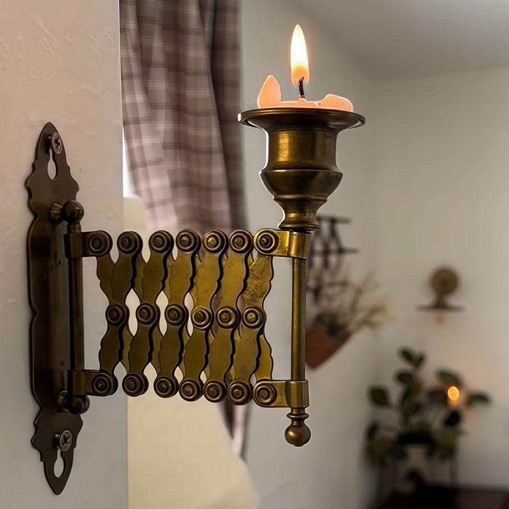 Extending Taper Candle Holder, Vintage Expanding Taper Wall-Mounted Antique Candle Sconce For H F3R3