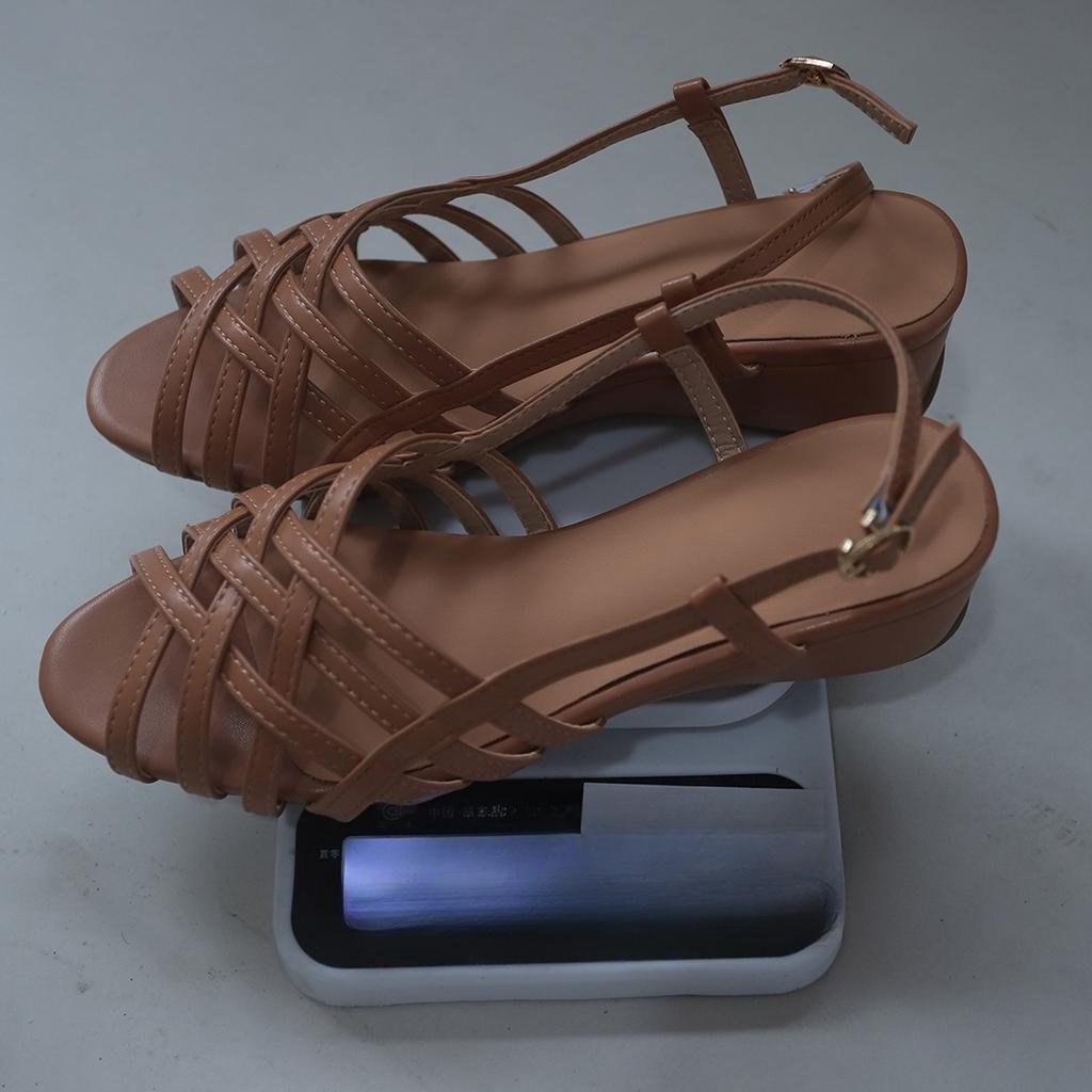 Мода Летние Босоножки на Платформе и Танкетке Женские Сандалии Мода Открытый Носок Узкий Ремешок Обувь Женская Уличная Платье Сандалии