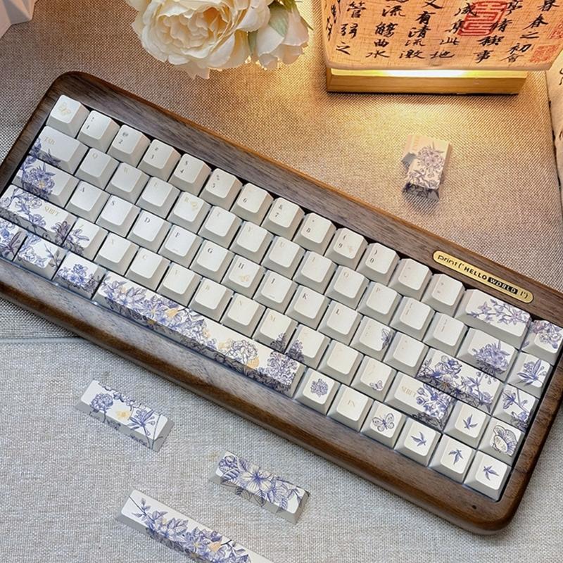 Французская тема вышивки PBT Keycaps DyeSub Keycaps Set для механических переключателей клавиатуры 7u 2.25u 2.75u Spacebar