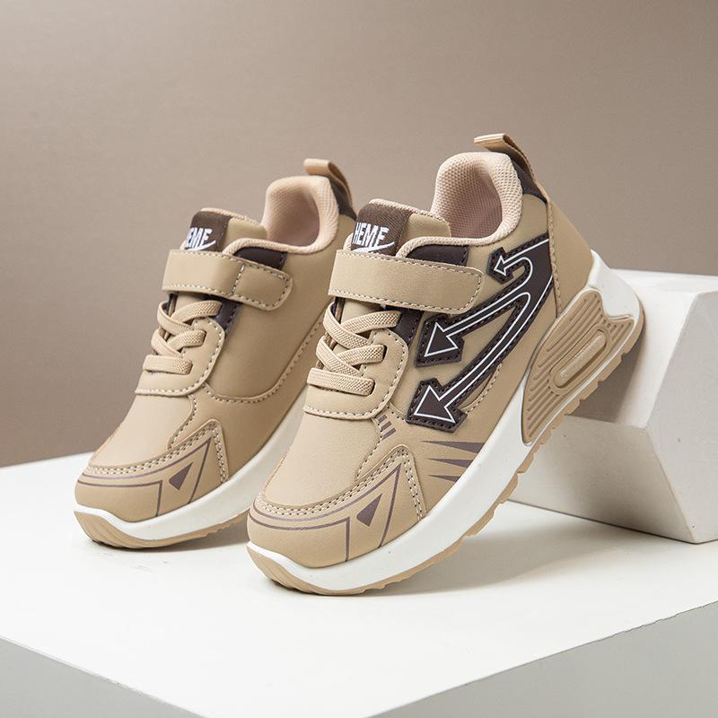 Autumn Kids Leather Sneakers Breathable Soft Sole Non Slip Casual Shoes For Big Boys And Girls Fashionable Daily Wear