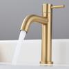 304 Faucet Home Brushed Gold Stainless Steel Basin Faucet Bathroom Cold Water Faucet Deck Mounted Bathroom Vessel Sink
