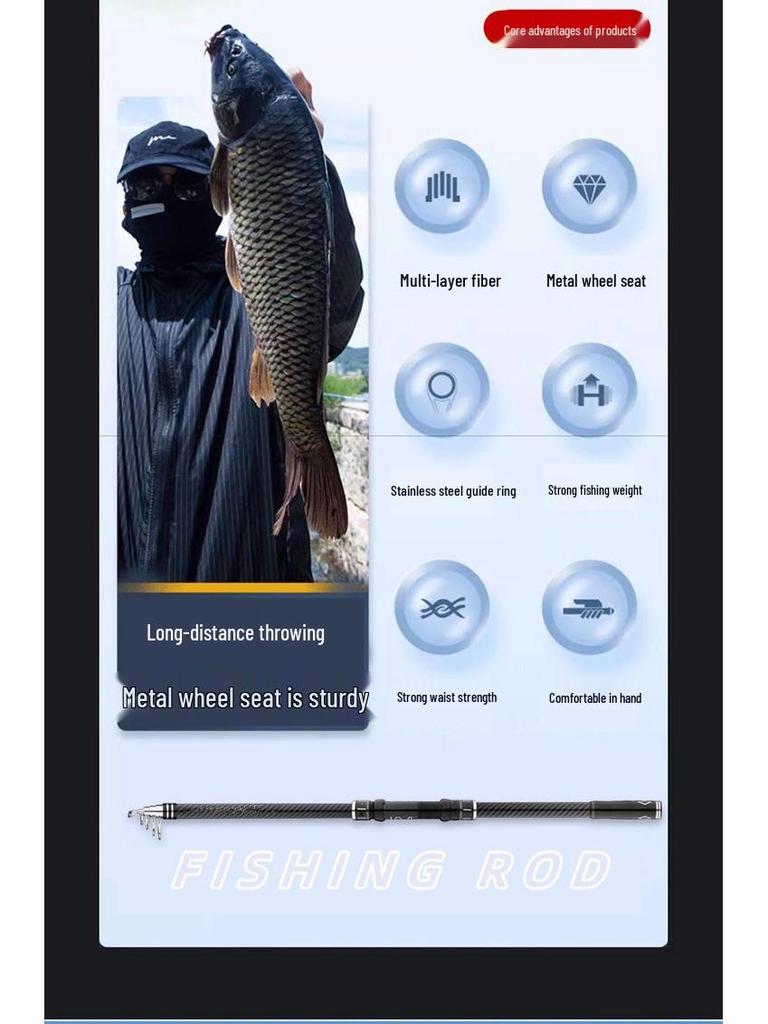 Ультра-жесткое карбоновое удилище для морской рыбалки на дальние дистанции, полный комплект