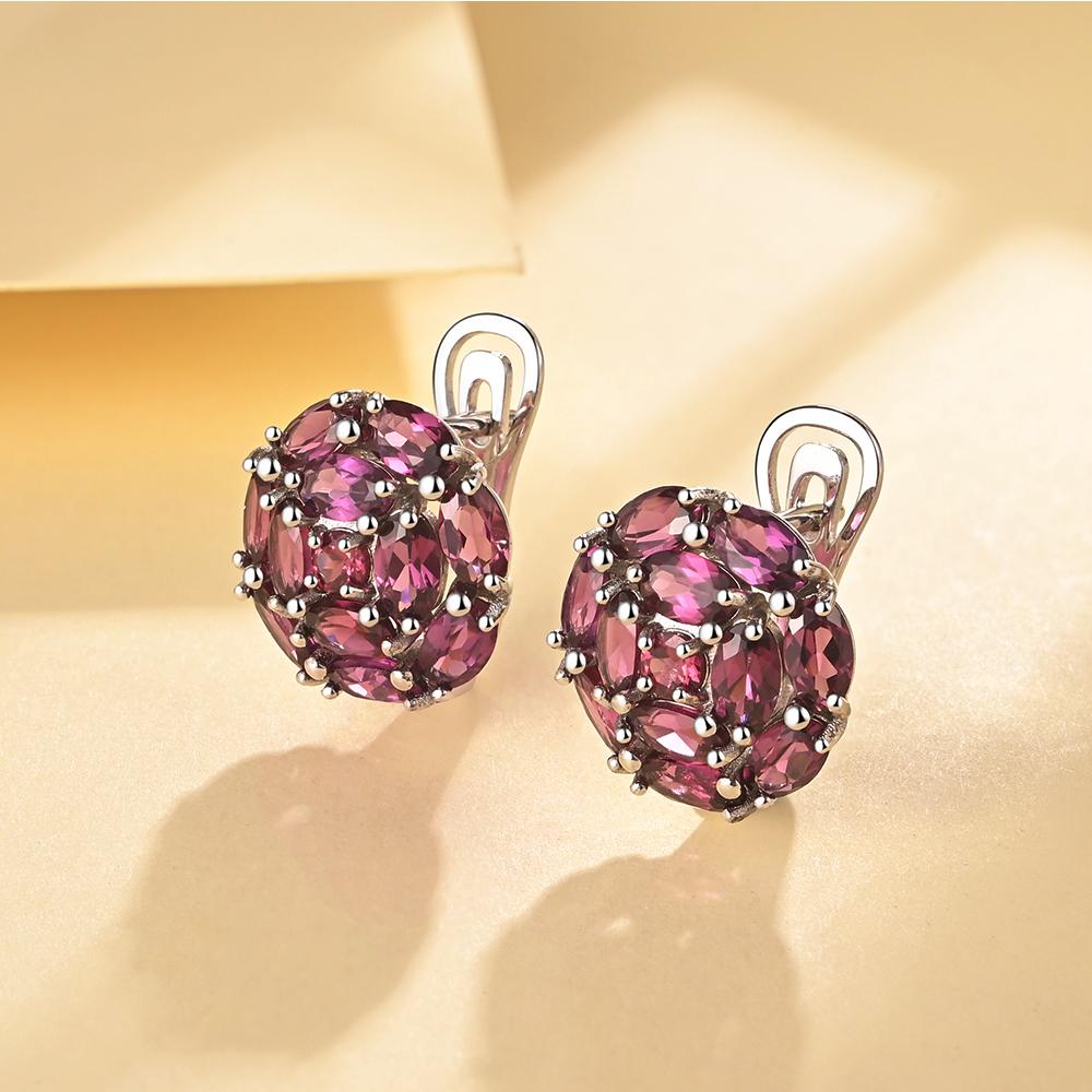 Bolaijewelry Легкие роскошные модные серьги с родолитом, новинка 2023 года, изысканные серьги из стерлингового серебра 925 пробы, ювелирные изделия для женщин