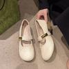 Retro Mary Jane Shoes Women's Skirt 2025 Spring and Summer New One-word Buckle Gentle Wind Women's Shoes Soft Sole Is Not Tired