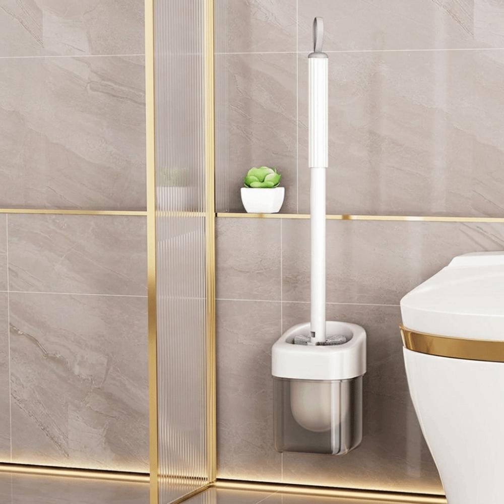 Groove Design Cleaning Brush Punch-Free Wall Mount Brush Toilet Brush Daily Household