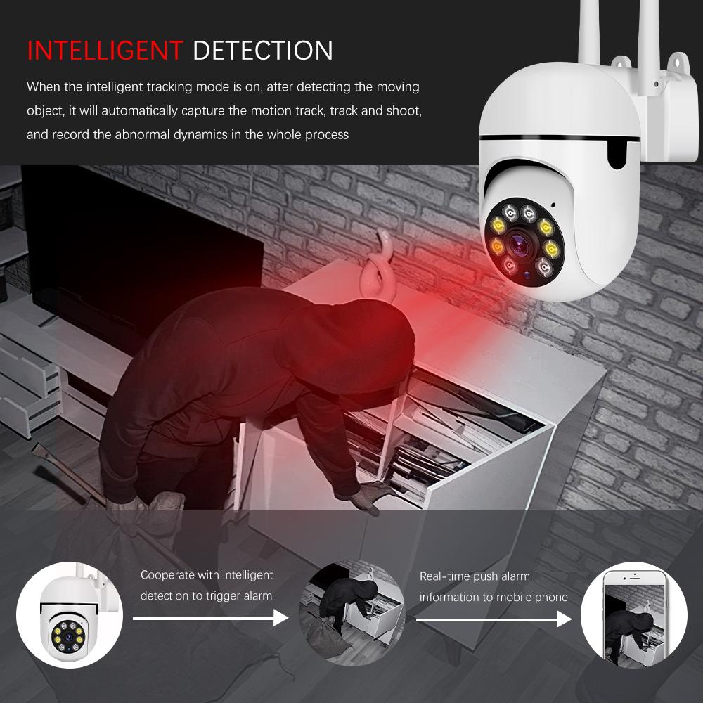 5G и 2,4G двухдиапазонная беспроводная IP-камера Wi-Fi мощностью 200 Вт Водонепроницаемая камера ночного видения для домашней безопасности