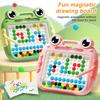 Montessori Children Magnetic Drawing Board Toys with Magnet Beads and Pen Cute Frogs Large Doodle Board for Kids Educational Toy
