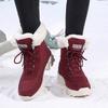Женские зимние ботинки Снежные ботинки Красные походные ботинки Модные повседневные Хлопковые туфли Черные теплые ботинки Большой размер