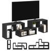 Three-Block Modular TV Stand - Black Wood-Effect