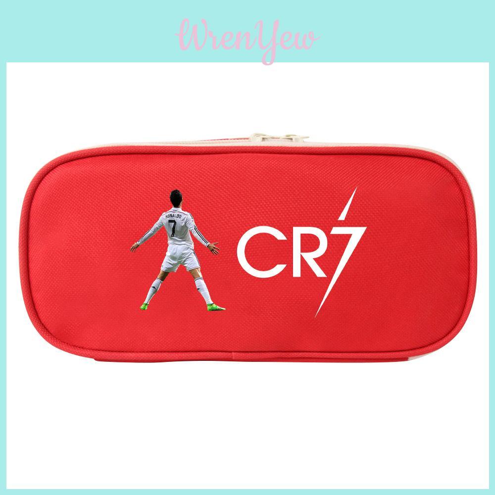 Cr7 Sporty Canvas Pen Holder With Cartoon Print For Students And Gift Use