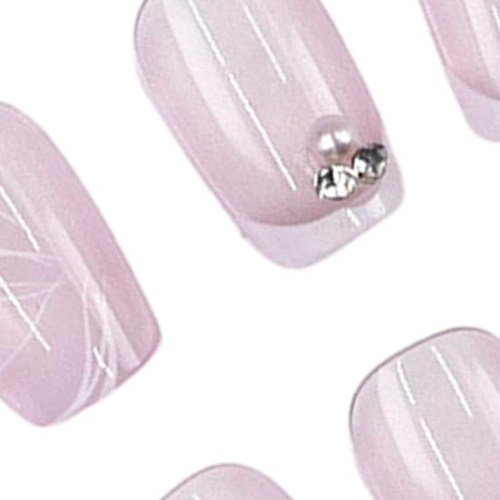 24/30 шт./комплект накладных ногтей с клеем, квадратные длинные накладные ногти, съемные, для домашнего салона, для женщин и девочек, полное покрытие, набор для накладных ногтей из пластика