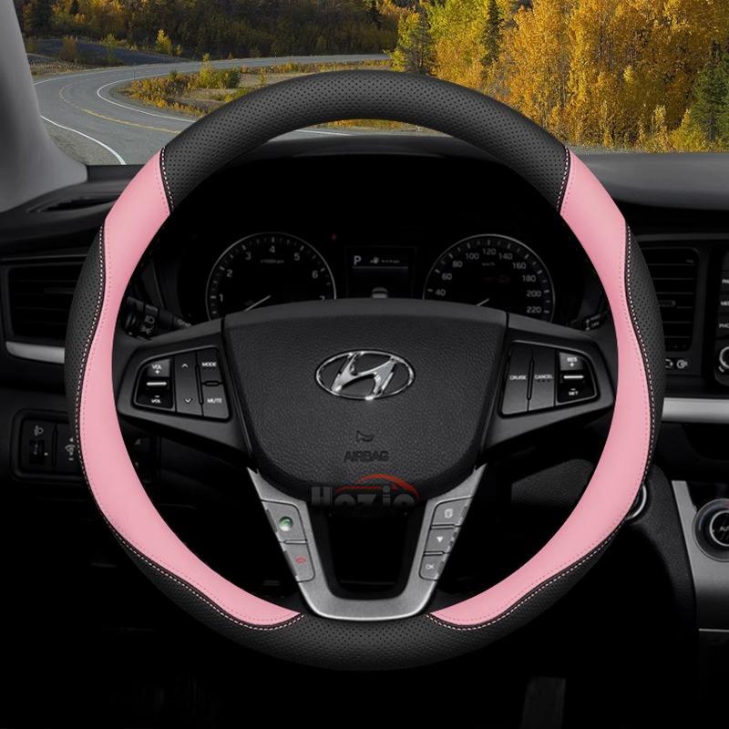 Leather Car Steering Wheel Cover for Hyundai I30 Tucson Nx4 I20 Ix35 Accent I10 Getz Kona I40 Elantra H1 I30n Santa Fe Veloster