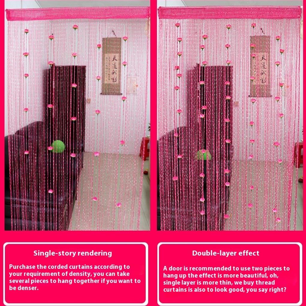 Rose Thread Curtains Fashionable And Elegant Floral Door Curtains For Room Suitable For Room. Each