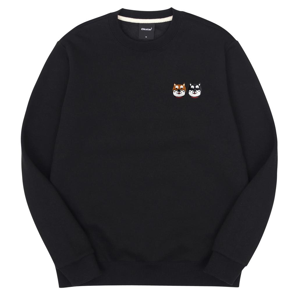 OKSTAR Shiba Friends Embroidered Double-Sided Sweatshirt (Type A)
