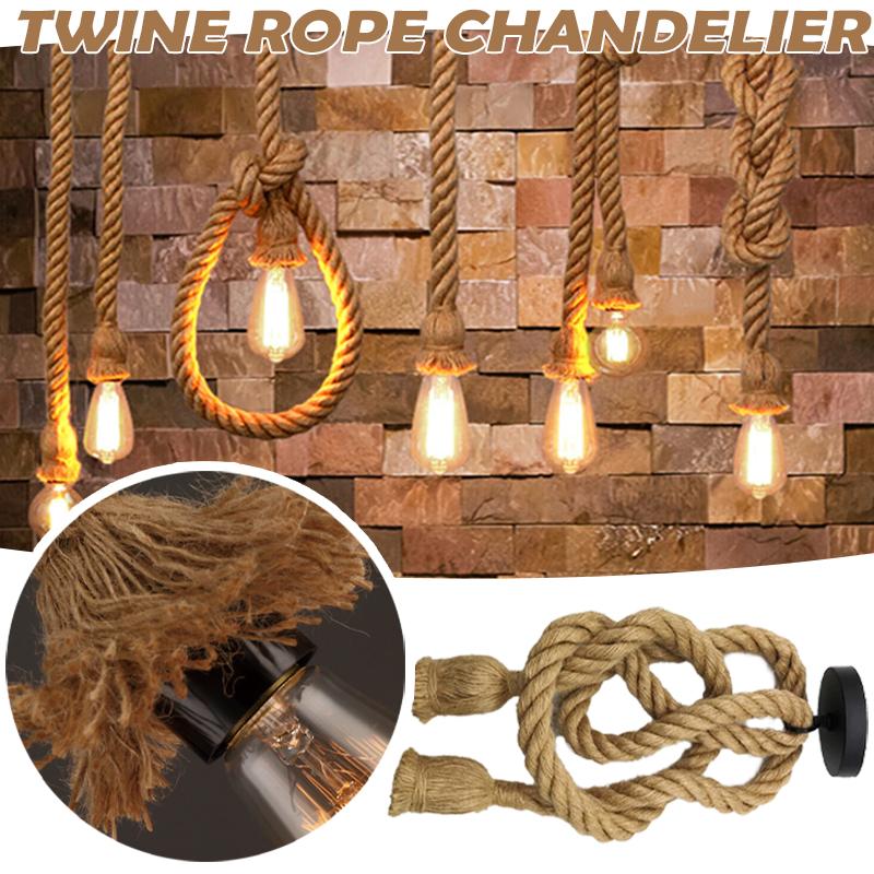 Винтажный Ретро Промышленный Лофт Держатель Пеньковой Веревки Потолочный Подвесной Светильник Лампа Кафе Ресторан Ретро Люстра
