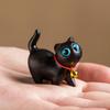 Миниатюрная деревянная фигурка кошки, ручная резьба, статуэтка котенка, скульптура, деревенский стиль, украшение для дома, офиса, рабочего стола