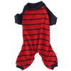 Indoor Pet Dog Jumpsuit Soft Clothes Polyester Dogs Bodysuits Long Sleeve Stripe ShirtSY60 Red