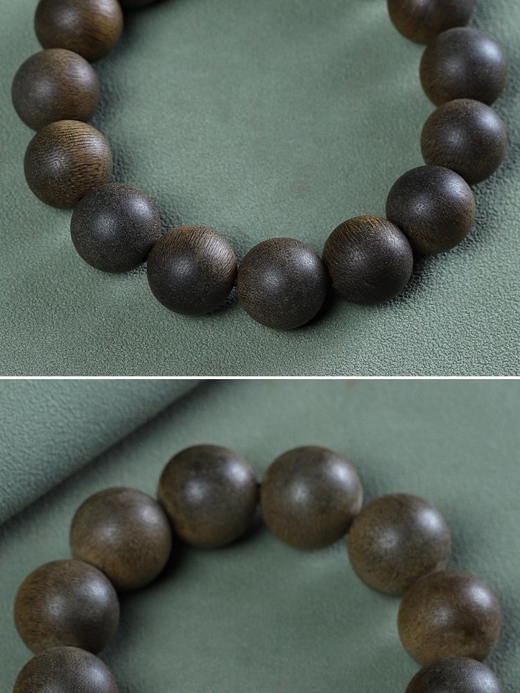 Kalimantan Black Agarwood Buddhist Prayer Bracelet 2.0: 108 Unisex Beads, Sinks in Water