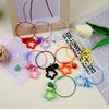 Creative  Keyrings Open Ring Buckle Hollow Out Star Pendant Colored Keychain For Diy Jewelry Making Key Ring Accessories