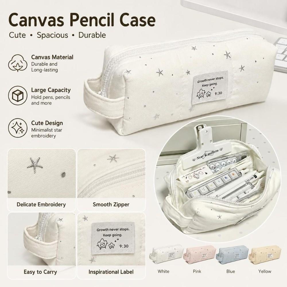 Star Pen Bag Large Capacity Pencil Pouch Kawaii Stationery Bag Students Gift