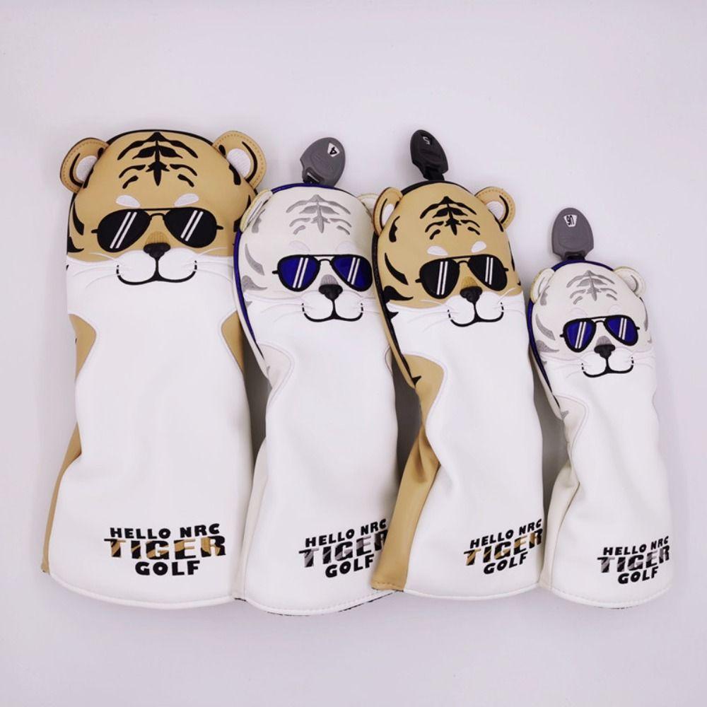 Cartoon Tiger Golf Club Covers Soft Golf Headcover Tiger Golf Cover Golfer Gift