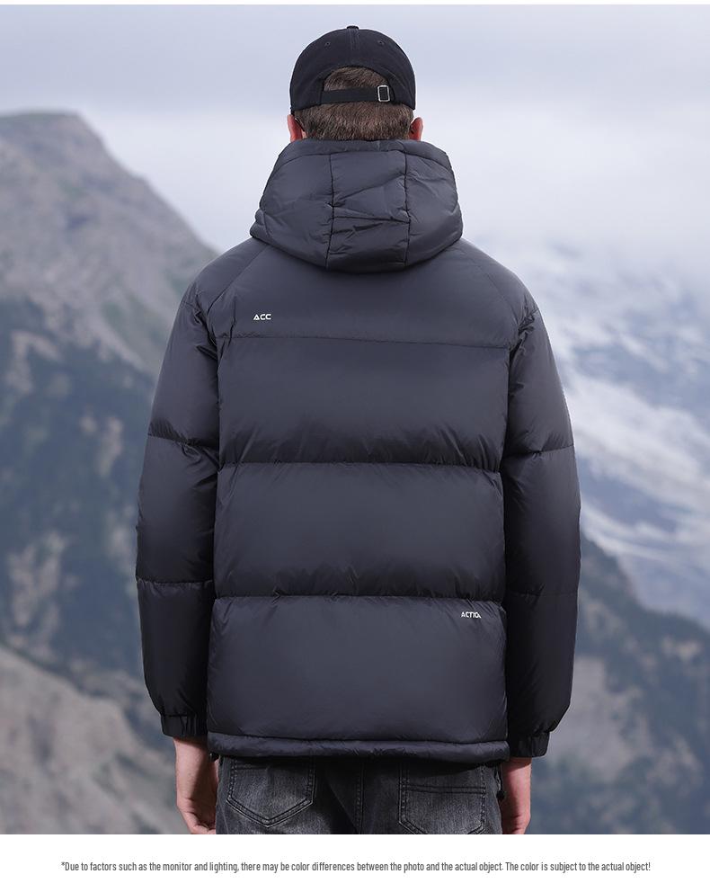 Мужская пуховая куртка с капюшоном - Мода Зима 2025: Короткое, Плотное, Объемное, Теплое Пуховое Пальто