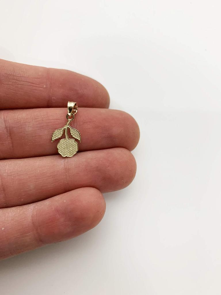 Ice on Fire Jewelry 10K Настоящее Сплошное Золото Подвеска-Роза, Изящный Цветочный Шарм, Романтичный Подарок-Украшение