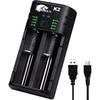 IMREN Single-Slot 18650 Battery Charger, 3.7V Li-ion Charger for 18650 18500 18350 20700 21700 26650 Battery,1.2V Ni-MH/Ni-Cd Batteries,2A Fast
