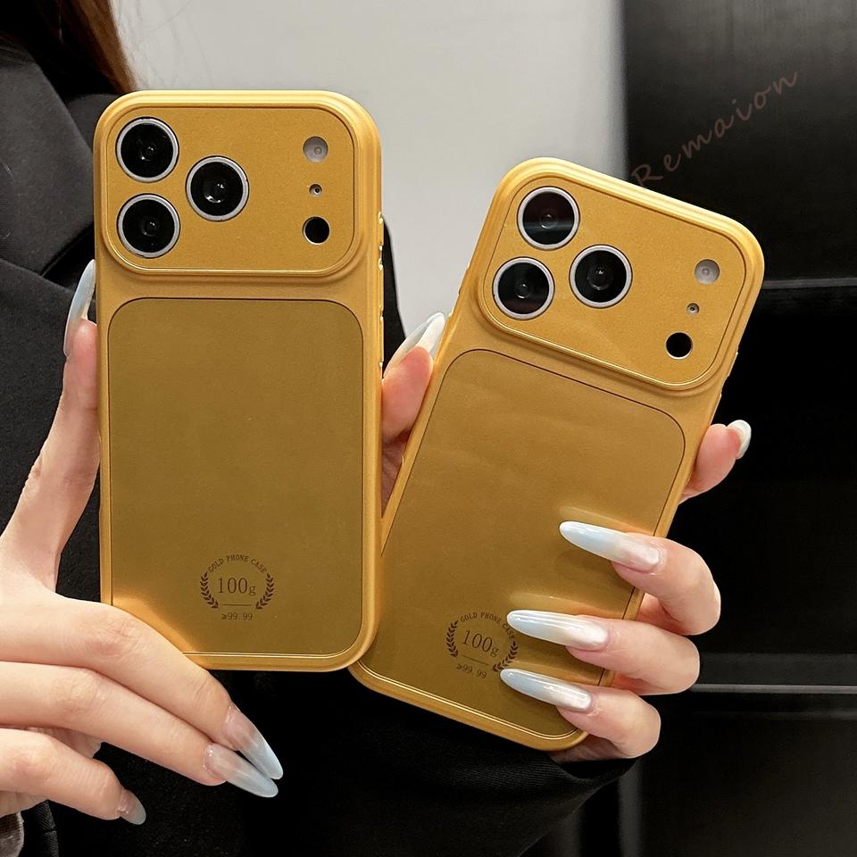 Магнитный чехол для телефона из закаленного стекла, золотой, для For Iphone 17 Air 11 12 13 14 1 16 Pro Max, чехол-защита с большим окном