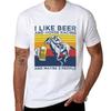 I like beer and horse racing and maybe  people TShirt Daily Wear Plain Short Sleeve Shirt TShirt