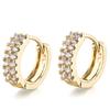 Luxury Cubic Zirconia Gold Color Zircon Hoop Earrings For Women Luxury Circle Crystal Girls Party Zircon