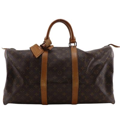 Сумка Keepall50 Boston M41426 винтажная Коричневый холст Monogram унисекс Б/у