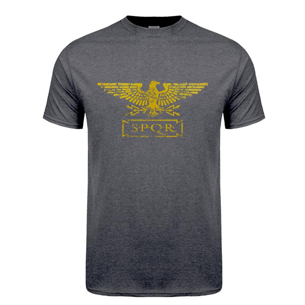 New SPQR T Shirt Summer Cotton Short Sleeve Cool Eagle Banner Roman Empire T-shirt Men Clothes Tops DA-007
