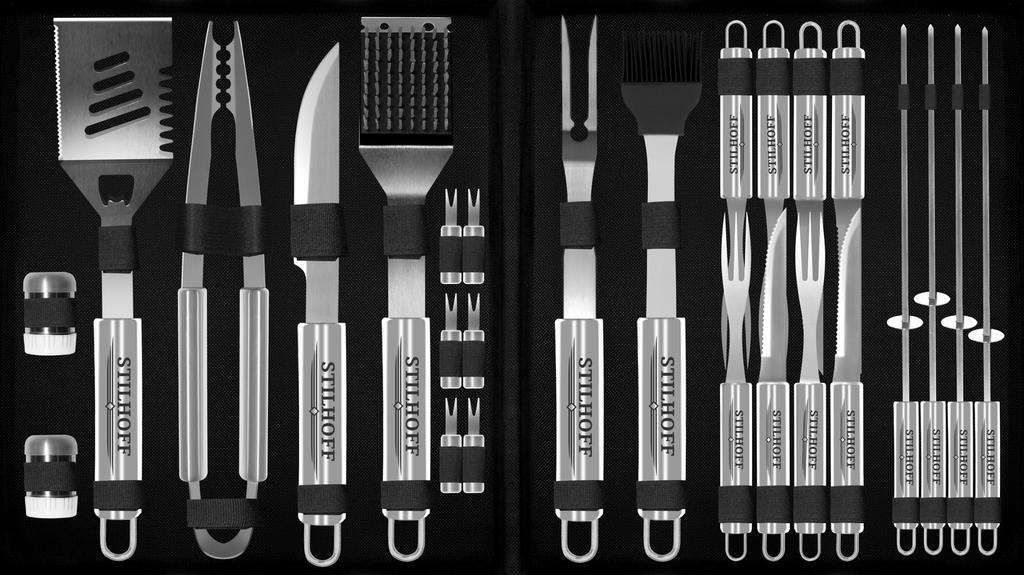 Set of accessories for STILHOFF STRONG GRILL cutlery utensils 27 pcs + case