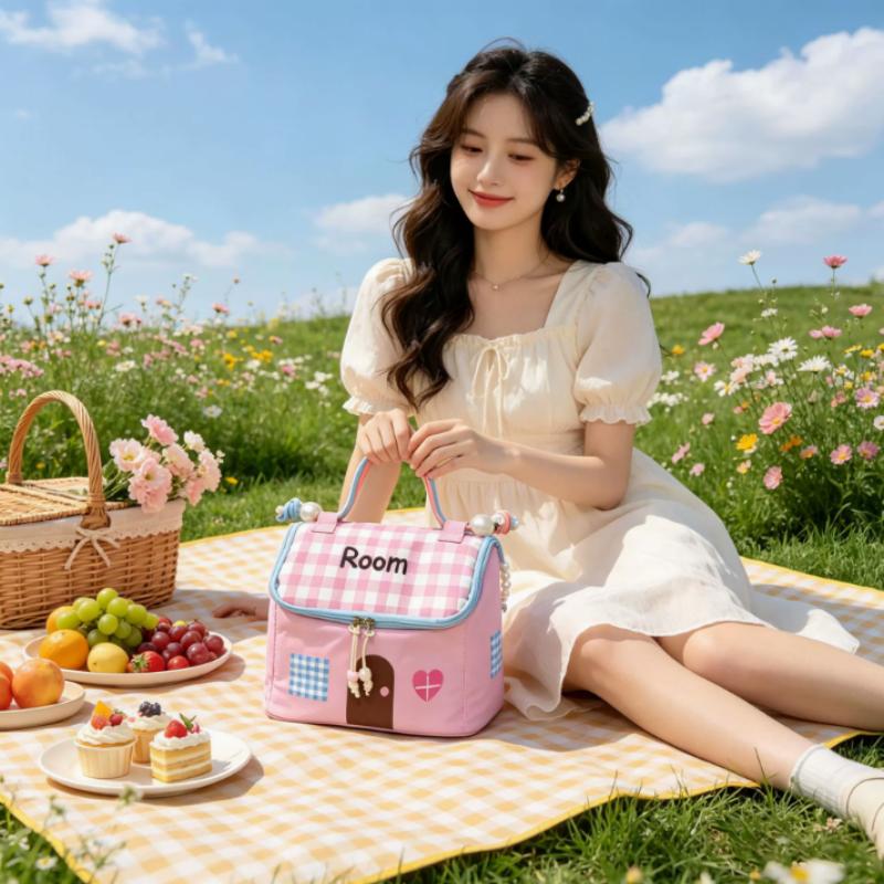 Waterproof Cosmetic Bag High Capacity House Shape for Travel Storage