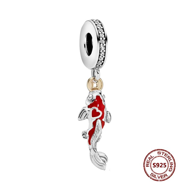 Подвески-хамелеоны, подходят модные оригинальные браслеты, серебро 925 пробы, циркон, осьминог, черепаха, бусина, бабочка, светлячок, подвеска, DIY изготовление ювелирных изделий