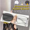 Fashionable Small Square Frame Ultra-light Photochromic Myopia Glasses Blue Light Blocking Short Sight Eyeglasses 0 To -4.0