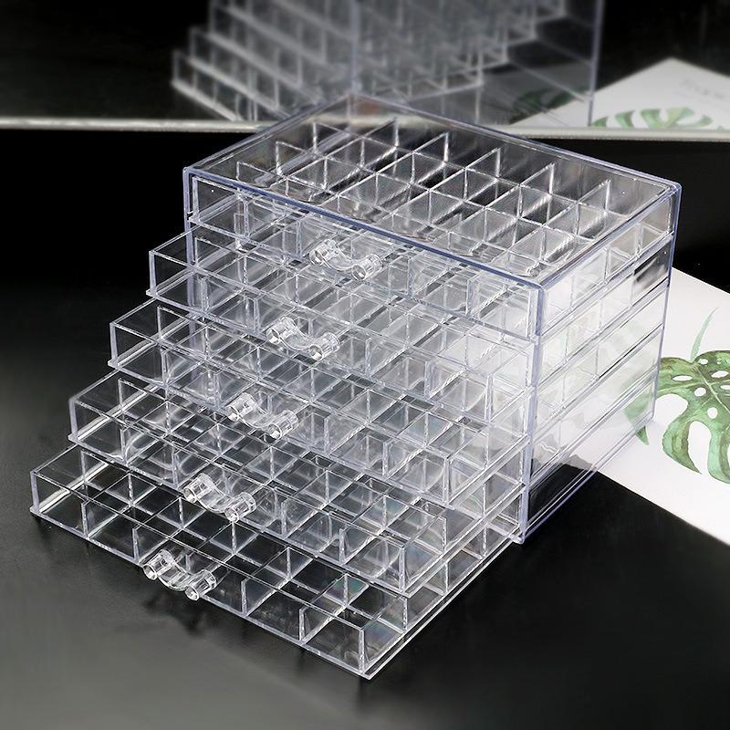 Trendy Large Capacity Transparent Jewelry Storage Box Women'S Multi-Layer Earrings Rings Necklace Box Home Drawer Style Jewelry Box Dustproof Drawer