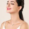 Big Small Two Butterfly Cubic Zirconia 925 Sterling Silver Clavicle Chain Necklace for Women Ladies Korean Dainty Jewelry