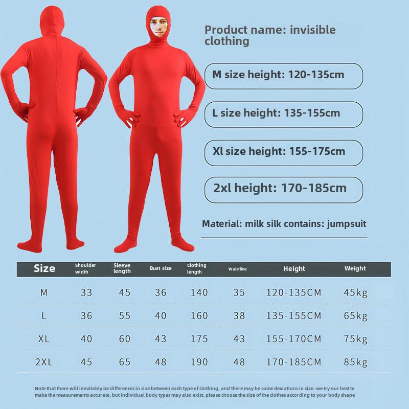 Men's Solid Color Black Invisible Halloween Jumpsuit (Available for Kids)