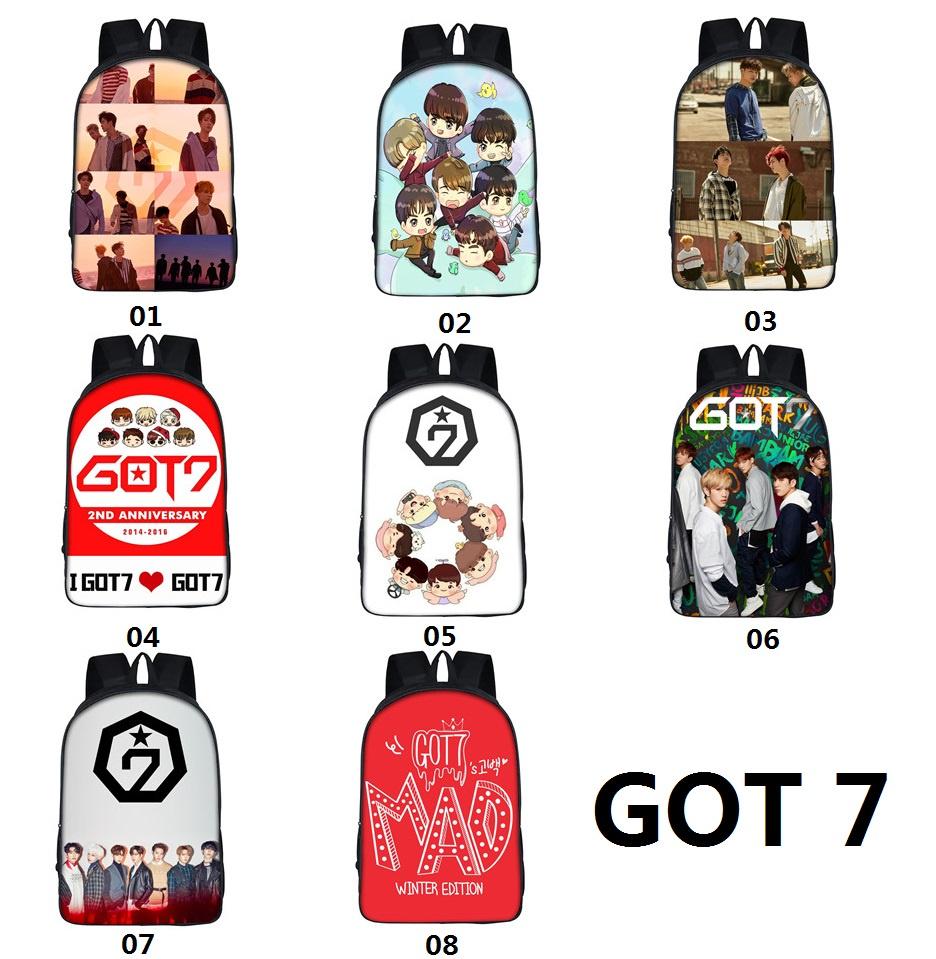 Прочный K-pop рюкзак Got7 Idol Team с 3D-печатью и вместительными отделениями