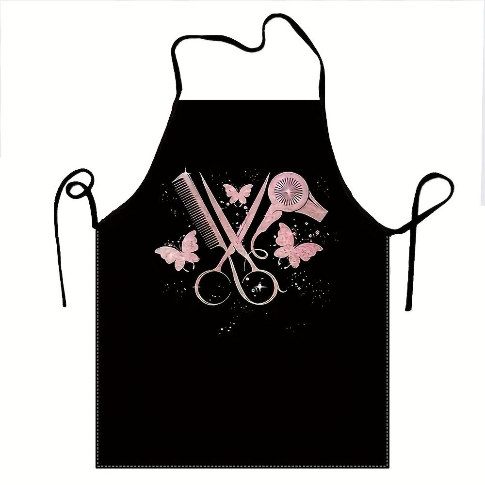 An apron with fashionable haircut tool pattern, which is very suitable for kitchen work and household cleaning, is a gift.