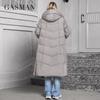 GASMAN 2024 Женская зимняя куртка модная длинная Большой карман Пальто женская брендовая высококачественная парка ветрозащитная теплая пуховая куртка 83510