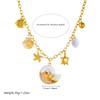 DIEYURO 316L Stainless Steell Personality Shell Starfish Turtle Pendant Necklace For Women Lady Waterproof Neck Chain Party Gift