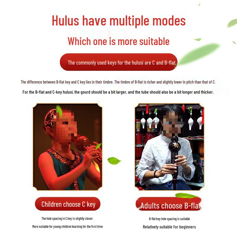 B Flat & C Key Ethnic Gourd Flute for Students & Beginners